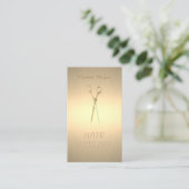 エレガントモダンスタイリッシュシンプルフェイク金ゴールド 名刺 (スタンド正面)