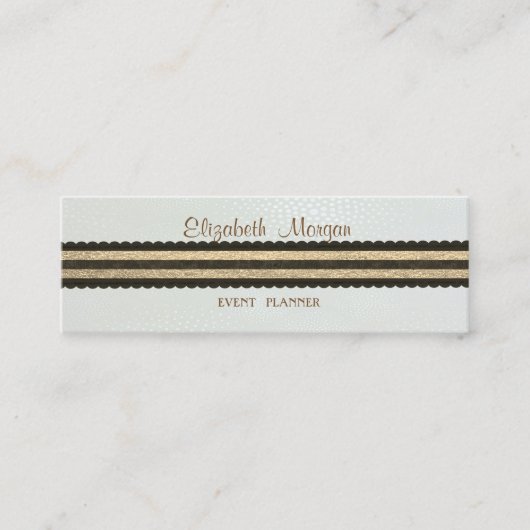 エレガントモダンスタイリッシュストライプのプロフェッショナル スキニー名刺 (正面)