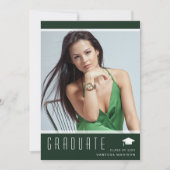 エレガントモダンスタイリッシュ写真緑 案内状 (正面)