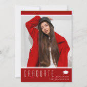 エレガントモダンスタイリッシュ写真赤 案内状 (正面)