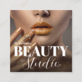 エレガントモダンスタイリッシュ美しいサロン スクエア名刺 (正面)