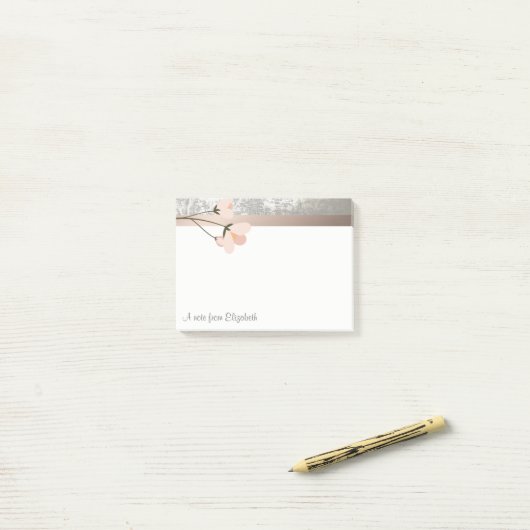 エレガントモダンスタイリッシュ花パーソナライズされたの ポストイット (デスク上)