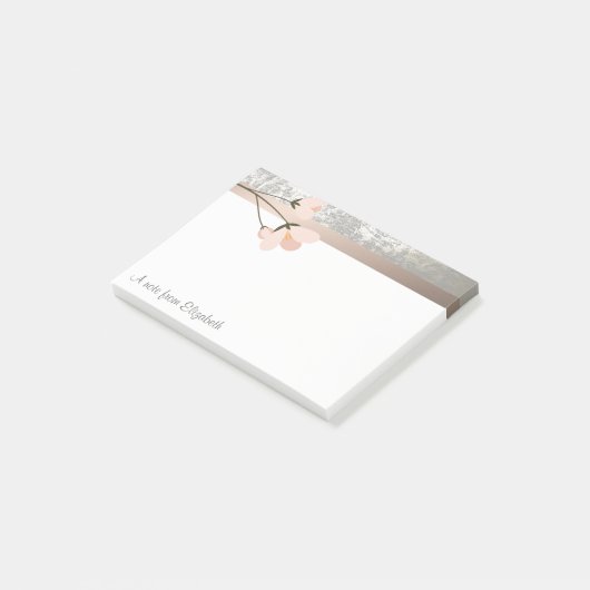 エレガントモダンスタイリッシュ花パーソナライズされたの ポストイット (アングル)