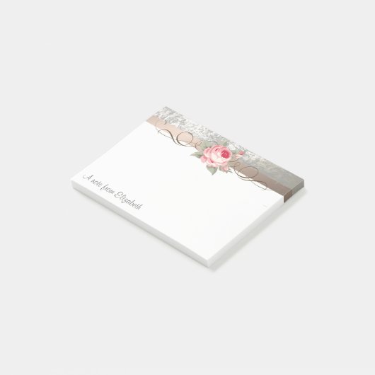 エレガントモダンスタイリッシュ花パーソナライズされたの ポストイット (アングル)