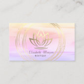 エレガントモダンスタイリッシュ金ゴールドサークル 名刺 (正面)