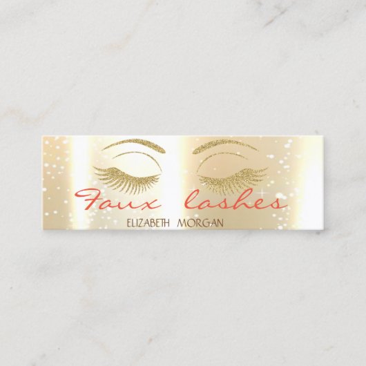 エレガントモダンスタイリッシュ金ゴールドラッフェイクシュ スキニー名刺 (正面)