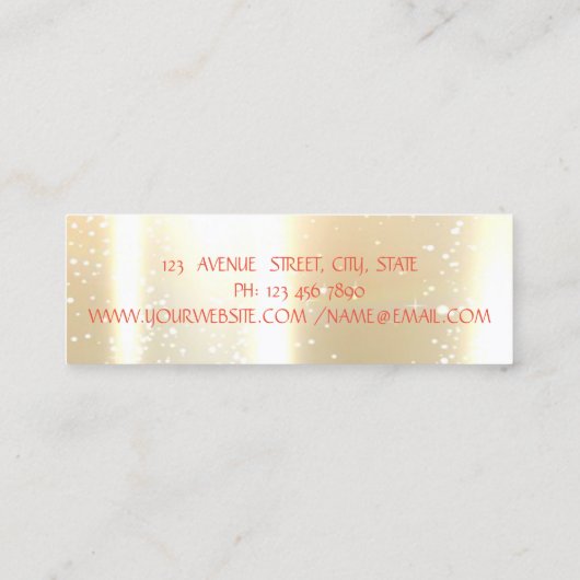 エレガントモダンスタイリッシュ金ゴールドラッフェイクシュ スキニー名刺 (裏面)