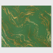 エレガントモダンスタイリッシュ金ゴールド・グリーン大理石ルック ラッピングペーパー (フラット)