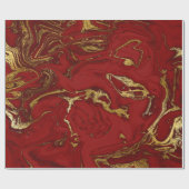 エレガントモダンスタイリッシュ金ゴールド・赤大理石 ラッピングペーパー (フラット)