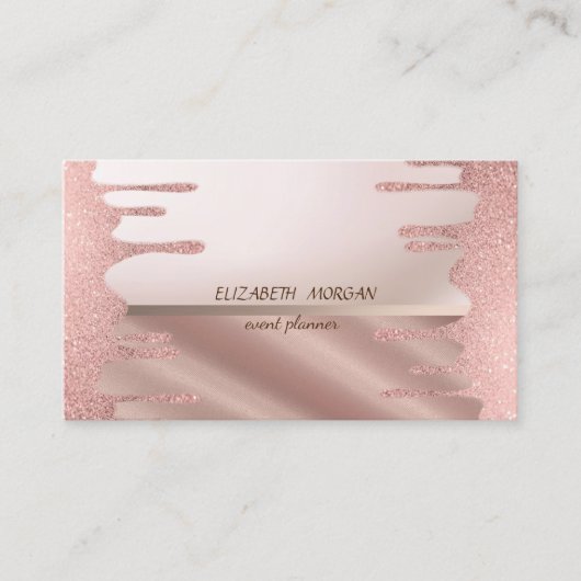 エレガントモダンスタイリッシュ、グリッター廃棄 名刺 (正面)