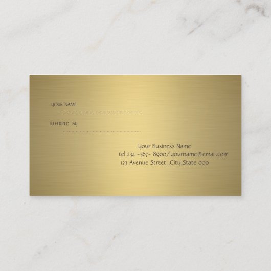 エレガントモダンスタイリッシュ,金ゴールドドット紹介カード 紹介カード (裏面)
