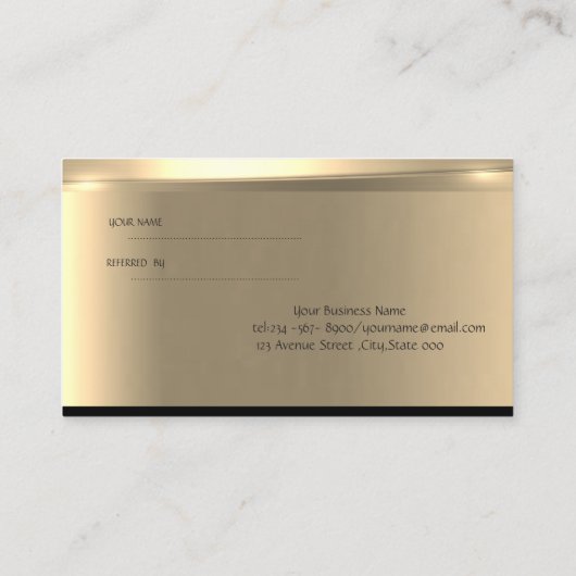 エレガントモダンスタイリッシュLuxury Referral Card 紹介カード (裏面)