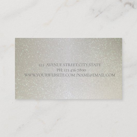 エレガントモダンストライプのグリッター 名刺 (裏面)
