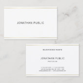 エレガントモダンストライプの金ゴールドシンプルプロフェッショナル 名刺 (正面/裏面)