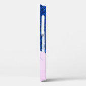 エレガントモダンストライプの青グリッター Case-Mate iPhoneケース (裏面 / 左)