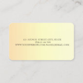 エレガントモダンストライプの黒、金ゴールド、ロータス 名刺 (裏面)