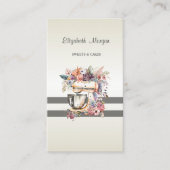 エレガントモダンストライプの，ペストリーフローラミキサー 名刺 (正面)