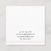 エレガントモダンストライプジュエリーイヤリング表示 スクエア名刺 (裏面)