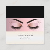 エレガントモダンストライププロフェッショナルフェイクー スクエア名刺 (正面)