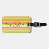 エレガントモダンストライプモノグラムの ラゲッジタグ (正面横)