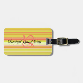 エレガントモダンストライプモノグラムの ラゲッジタグ