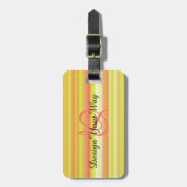 エレガントモダンストライプモノグラムの ラゲッジタグ (正面縦)