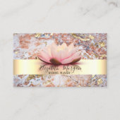 エレガントモダンストライプロータスマーブル金ゴールド 名刺 (正面)