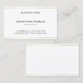 エレガントモダンストライプ金ゴールドシンプルプロフェッショナル 名刺 (正面/裏面)