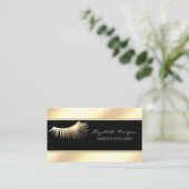 エレガントモダンストライプ金ゴールドフェイクー 名刺 (スタンド正面)