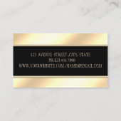 エレガントモダンストライプ金ゴールドフェイクー 名刺 (裏面)