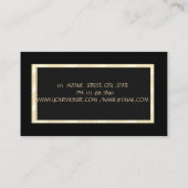 エレガントモダンストライプ金ゴールド・フレーム・ジュエリー・デザイナ 名刺 (裏面)