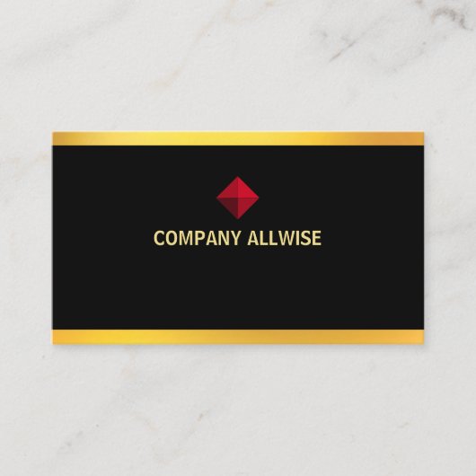 エレガントモダンストライプ金ゴールド 名刺 (正面)