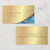 エレガントモダンストライプ金ゴールド 名刺 (正面/裏面)