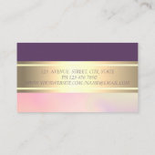 エレガントモダンストライプ金ゴールド 名刺 (裏面)