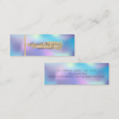 エレガントモダンストライプ、ブラシストロークのホログラフィック スキニー名刺 (正面/裏面)