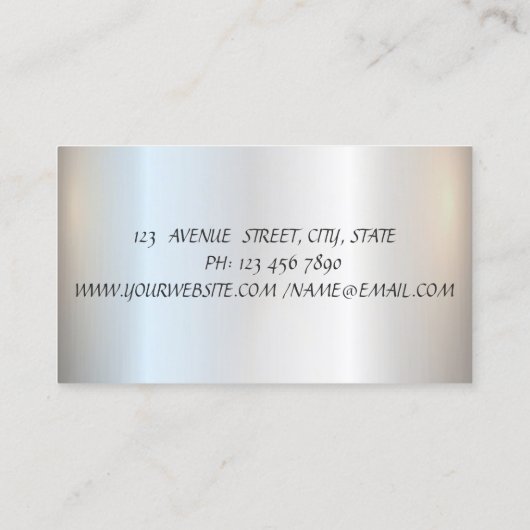 エレガントモダンストライプ,紙吹雪,シルバー,フレーム 名刺 (裏面)