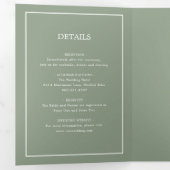 エレガントモダンセージグリーンモノグラムシンプル結婚ズ 三つ折り招待状 (内部最初)