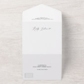 エレガントモダンセージ結婚グリーン オールインワン招待状 (外側)