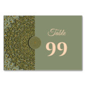 エレガントモダンセージ緑と金ゴールドクラシック曼荼羅 テーブルナンバー (裏面)
