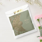 エレガントモダンセージ緑と金ゴールドクラシック曼荼羅 フェイバーバッグ (封をした状態)