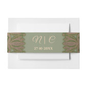 エレガントモダンセージ緑と金ゴールドクラシック曼荼羅 招待状ベリーバンド (正面例)