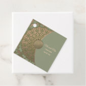 エレガントモダンセージ緑と金ゴールドクラシック フェイバータグ (インサイチュ)