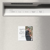 エレガントモダンタイポグラフィ写真の保存日付 マグネット (インサイチュ (食洗機))