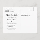 エレガントモダンタイポグラフィ写真の日付を保存 案内ポストカード (裏面)