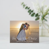 エレガントモダンタイポグラフィ写真の日付を保存 案内ポストカード (スタンド正面)