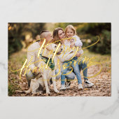 エレガントモダンタイポグラフィ写真ハッピーサンクスギビング 箔シーズンカード (正面)