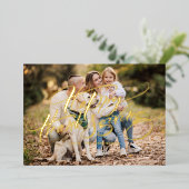 エレガントモダンタイポグラフィ写真ハッピーサンクスギビング 箔シーズンカード (立ち正面)