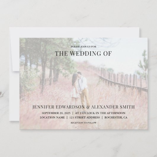 エレガントモダンタイポグラフィ結婚式招待状 招待状 (正面)