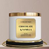 エレガントモダンタイポグラフィ金ゴールド箔キャンドルラベル スクエアシール