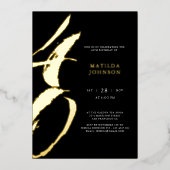 エレガントモダンタイポグラフィ40歳 箔招待状 (正面)